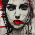 00060-1991092289-hyperrealistic portrait of a mysterious beatiful woman with flowing hair, by Guy Denning, Russ Mills, red face, beautiful, elusi