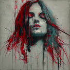 00058-1991092287-hyperrealistic portrait of a mysterious beatiful woman with flowing hair, by Guy Denning, Russ Mills, red face, beautiful, elusi