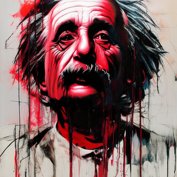 00044-3995433974-hyperrealistic portrait of einstein, by Guy Denning, Russ Mills, red face, beautiful, elusive, glitch art, hacking effects, glit